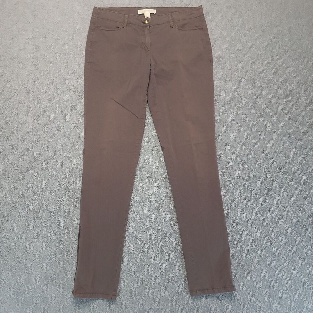 Michael Kors Womens 4 (30x30) Pants Ankle Zip Low Rise Brown Stretch Trousers - Picture 2 of 13